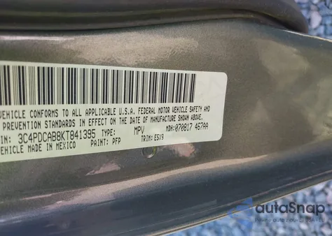 2019 Dodge Journey Se Value Package z USA, uszkodzony, nr VIN 3C4PDCAB8KT841395